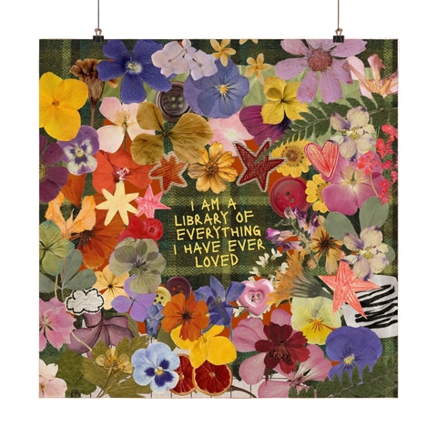 "library of everything I loved" posters!