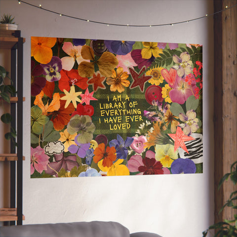 "library of everything I loved" posters!
