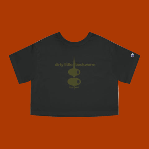 dirty little bookworm- champion cropped tee