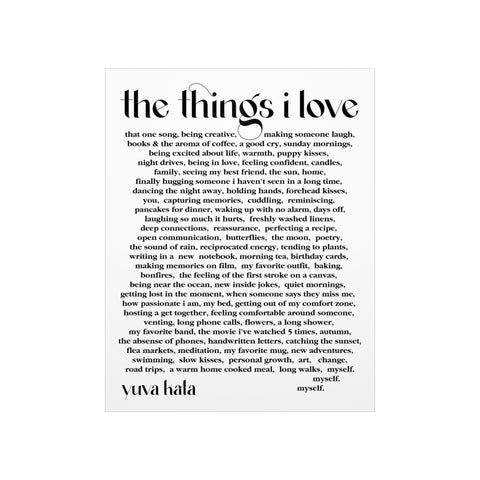 "the things i love" poster
