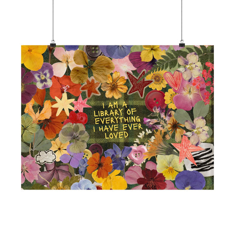 "library of everything I loved" posters!