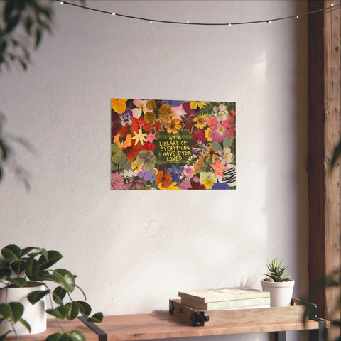 "library of everything I loved" posters!