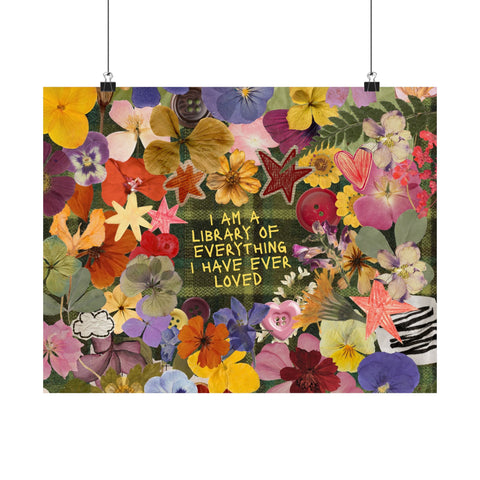 "library of everything I loved" posters!