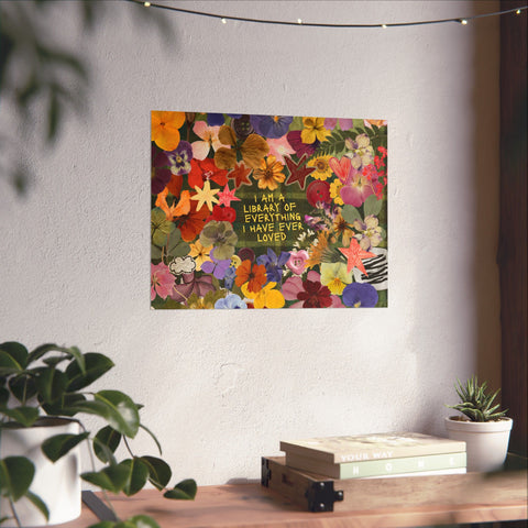 "library of everything I loved" posters!