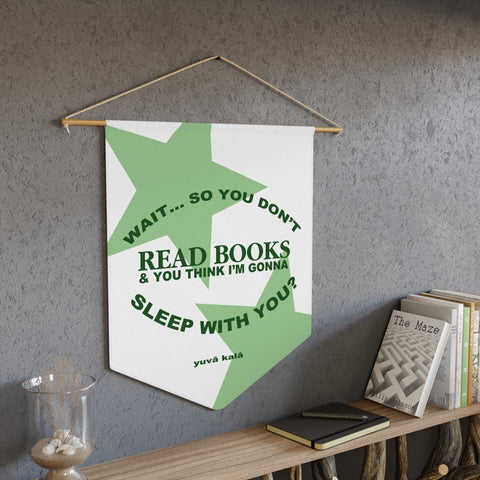 "you don't read books?" banner