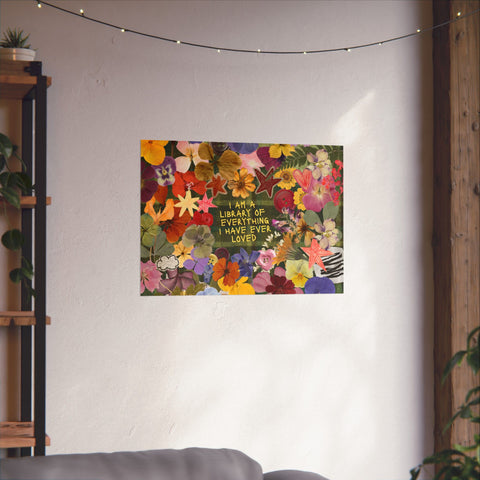 "library of everything I loved" posters!