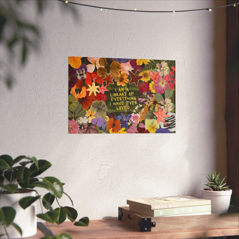 "library of everything I loved" posters!