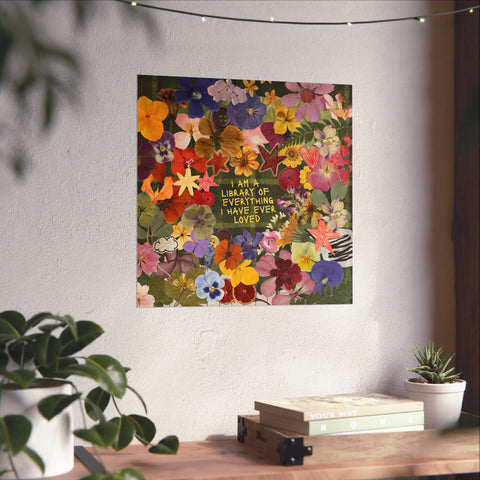 "library of everything I loved" posters!
