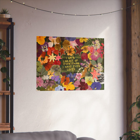 "library of everything I loved" posters!