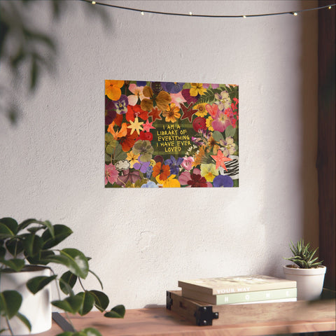 "library of everything I loved" posters!