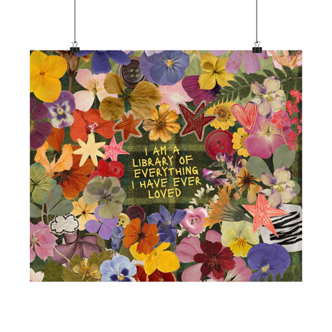 "library of everything I loved" posters!