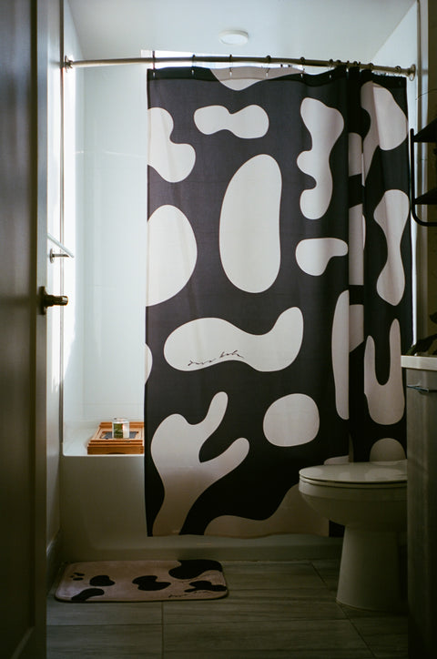 "spilled coffee" shower curtain (2021)