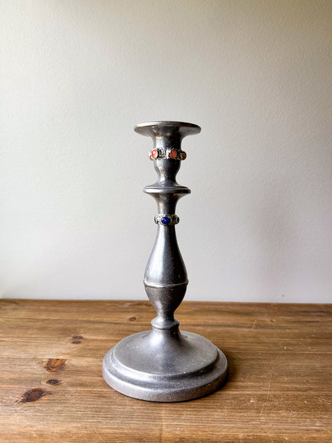 rose quartz/sodalite candle holder