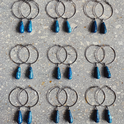 blue agate hoops