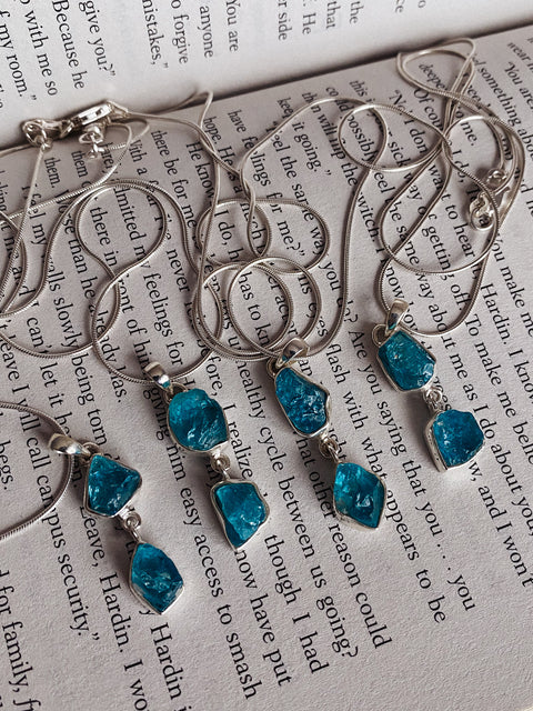sterling silver apatite necklace