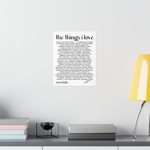 "the things i love" poster