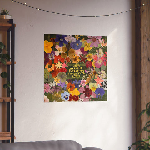 "library of everything I loved" posters!