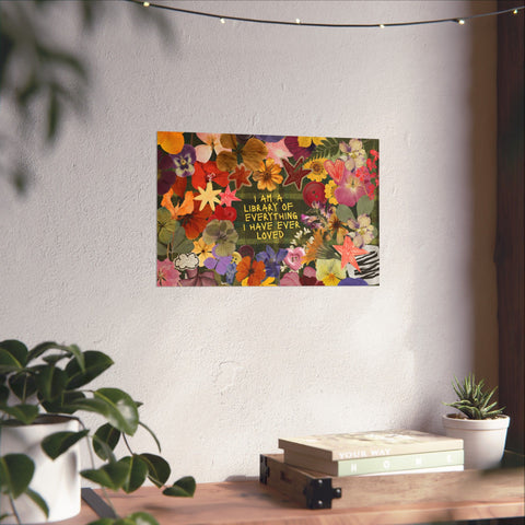 "library of everything I loved" posters!