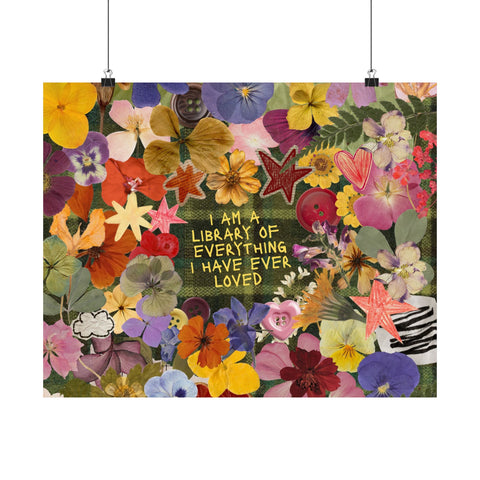 "library of everything I loved" posters!