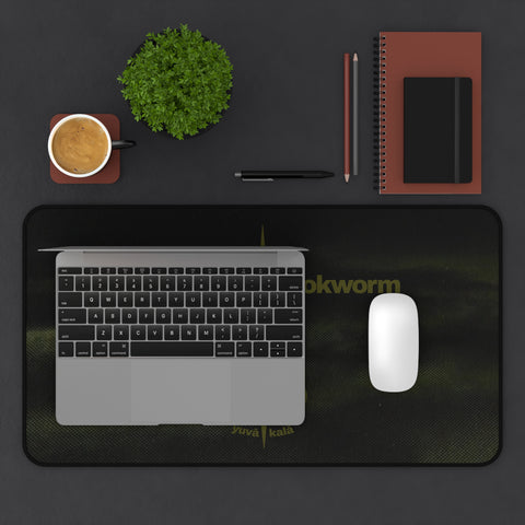 "dirty little bookworm" desk mat