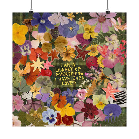 "library of everything I loved" posters!