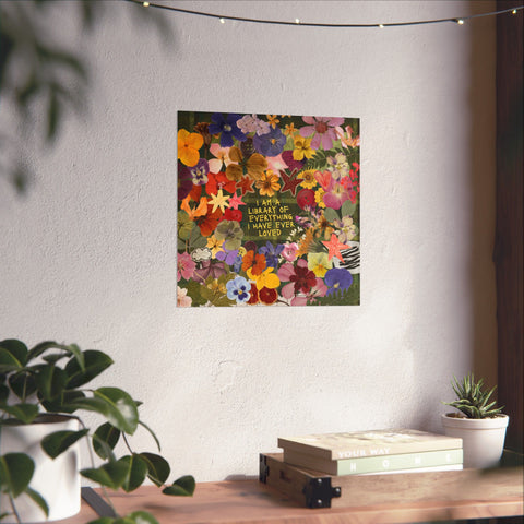 "library of everything I loved" posters!