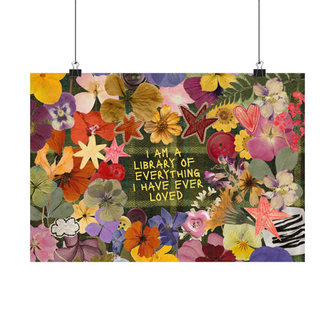 "library of everything I loved" posters!