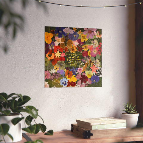 "library of everything I loved" posters!