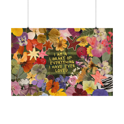 "library of everything I loved" posters!