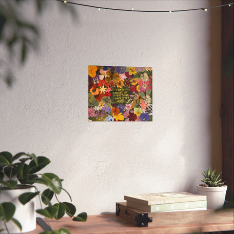 "library of everything I loved" posters!