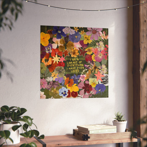 "library of everything I loved" posters!