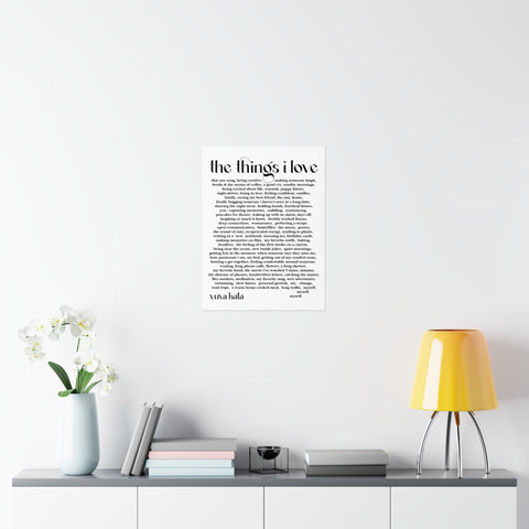 "the things i love" poster