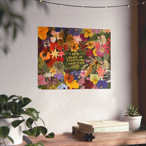 "library of everything I loved" posters!