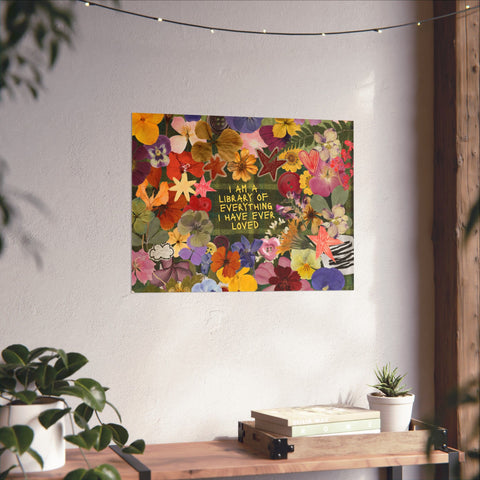 "library of everything I loved" posters!