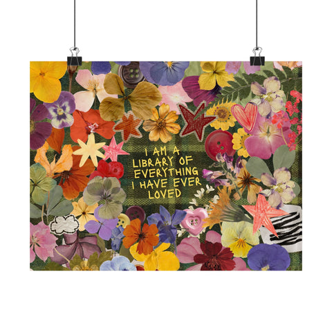 "library of everything I loved" posters!