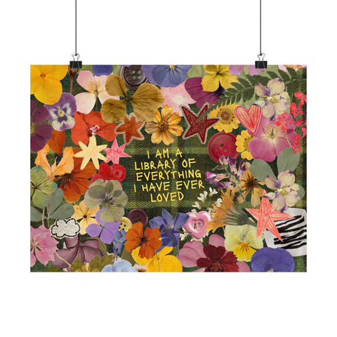 "library of everything I loved" posters!