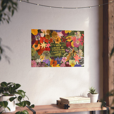 "library of everything I loved" posters!
