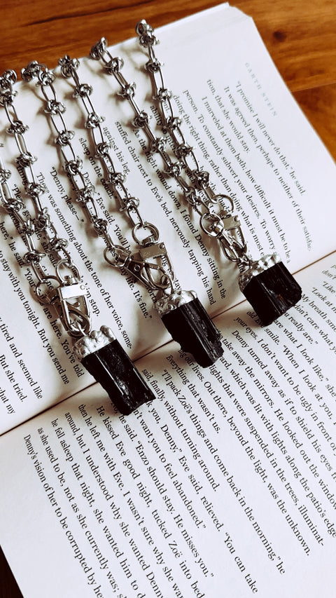 "black tourmaline" necklaces