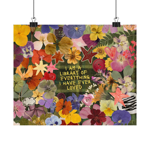 "library of everything I loved" posters!