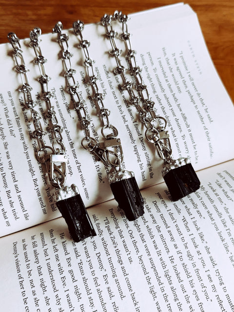 "black tourmaline" necklaces