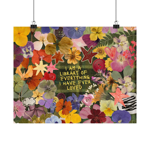 "library of everything I loved" posters!