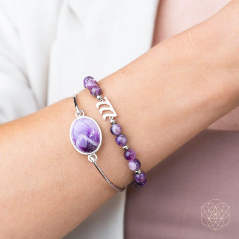 I Am Fortunate - 777 Lucky Amethyst Bracelet Set