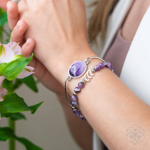 I Am Fortunate - 777 Lucky Amethyst Bracelet Set