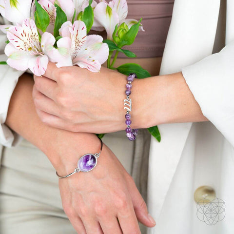 I Am Fortunate - 777 Lucky Amethyst Bracelet Set