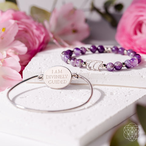 I Am Fortunate - 777 Lucky Amethyst Bracelet Set