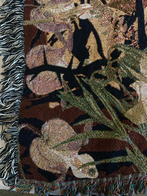 "growth isn't gentle" woven blanket
