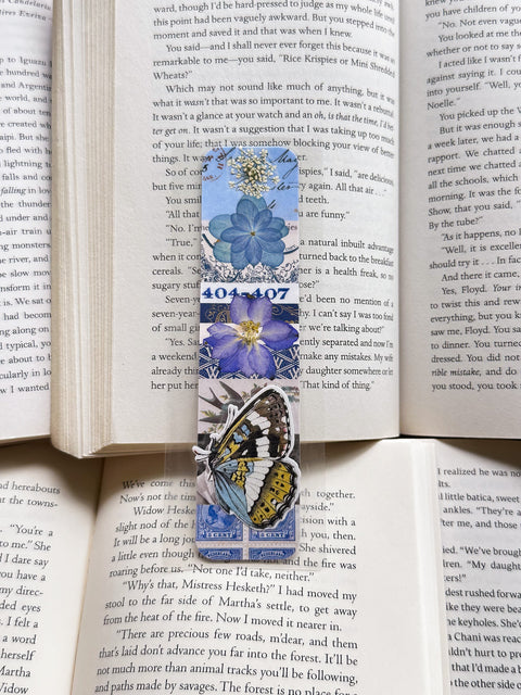 "blue" - collage bookmark