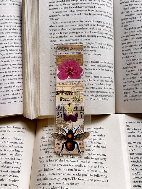 "bee!" - collage bookmark