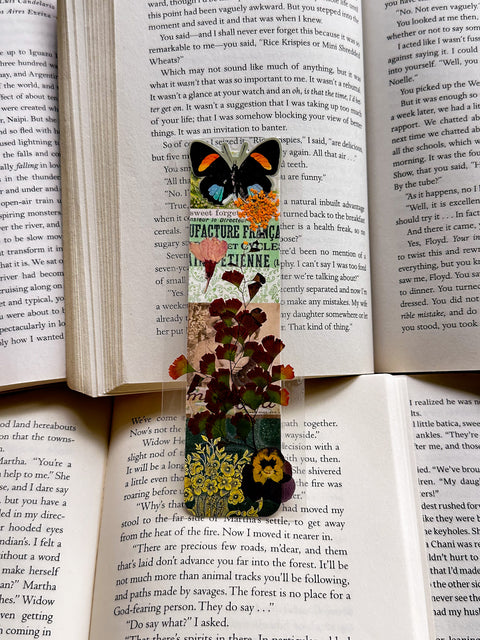 "butterfly garden" - collage bookmark