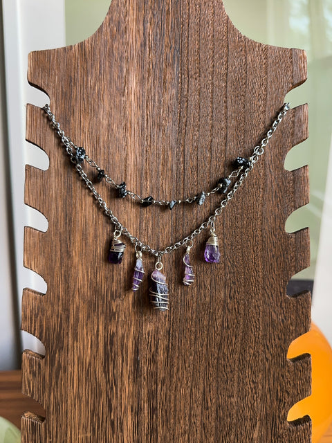 amethyst + snowflake obsidian!